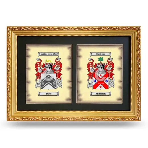 Double Coat of Arms Framed - Gold