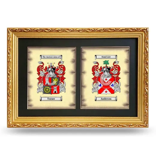 Double Coat of Arms Framed - Gold