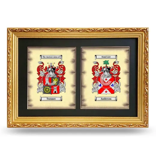 Double Coat of Arms Framed - Gold