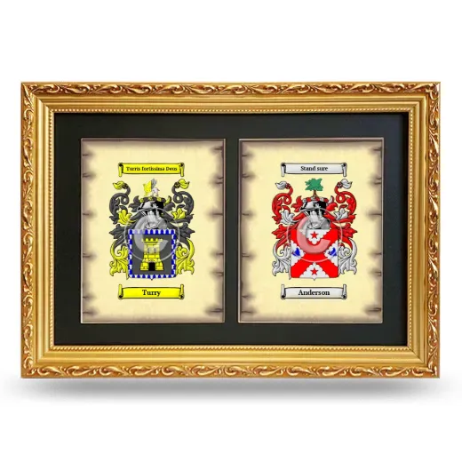 Double Coat of Arms Framed - Gold