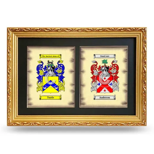Double Coat of Arms Framed - Gold