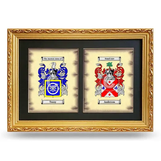 Double Coat of Arms Framed - Gold