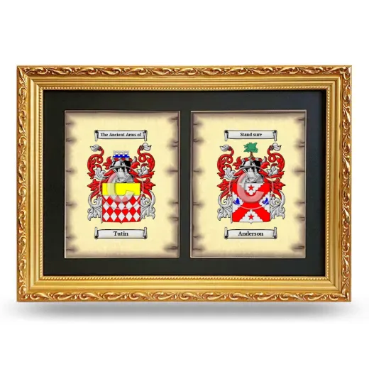 Double Coat of Arms Framed - Gold