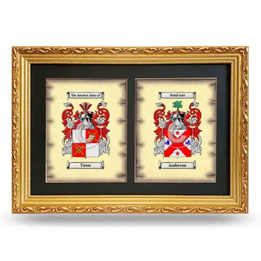 Double Coat of Arms Framed - Gold