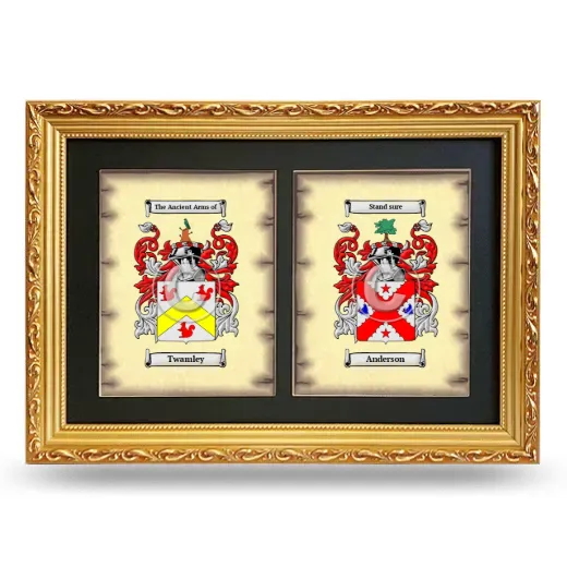 Double Coat of Arms Framed - Gold