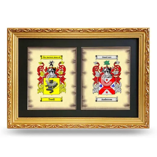 Double Coat of Arms Framed - Gold