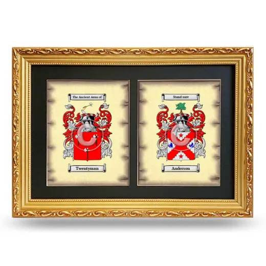 Double Coat of Arms Framed - Gold