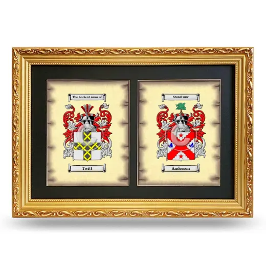 Double Coat of Arms Framed - Gold