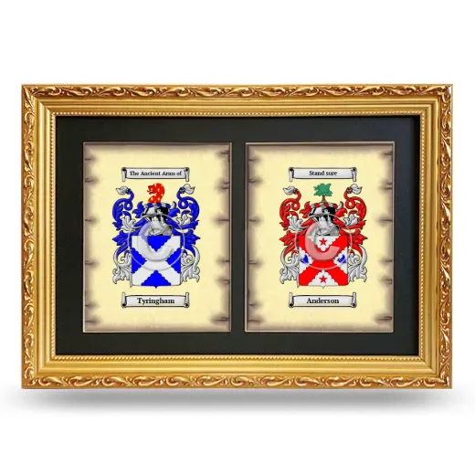 Double Coat of Arms Framed - Gold