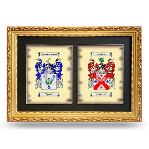 Double Coat of Arms Framed - Gold