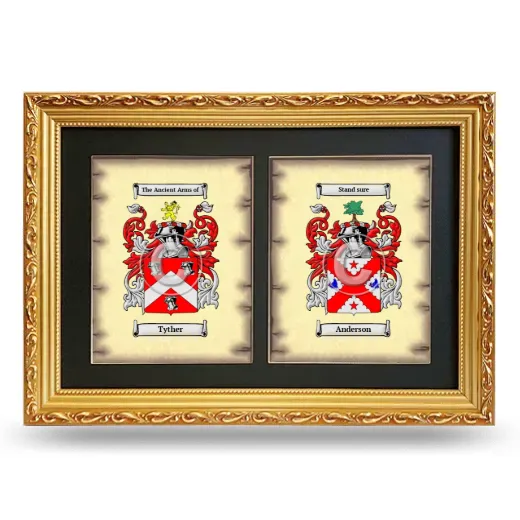 Double Coat of Arms Framed - Gold