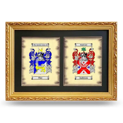 Double Coat of Arms Framed - Gold