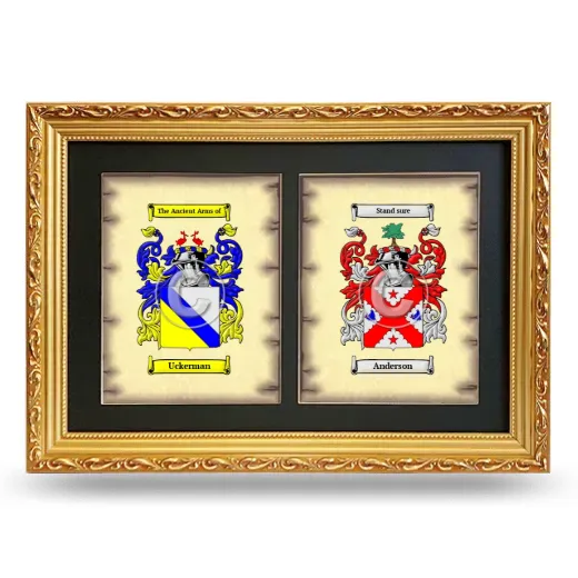 Double Coat of Arms Framed - Gold