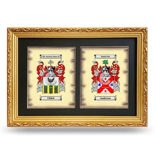 Double Coat of Arms Framed - Gold