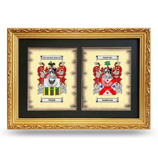 Double Coat of Arms Framed - Gold