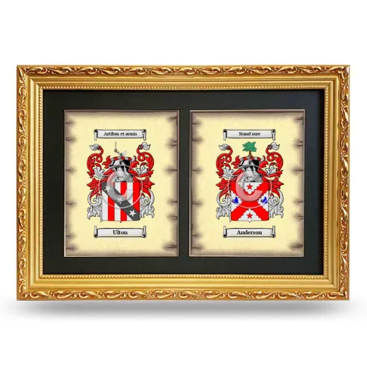Double Coat of Arms Framed - Gold