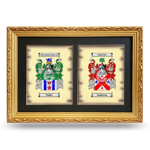 Double Coat of Arms Framed - Gold