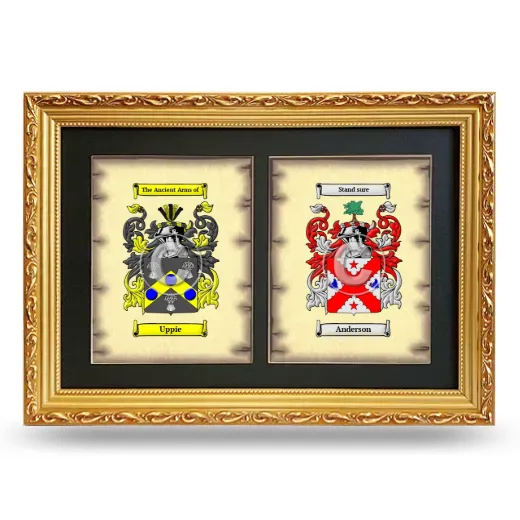 Double Coat of Arms Framed - Gold