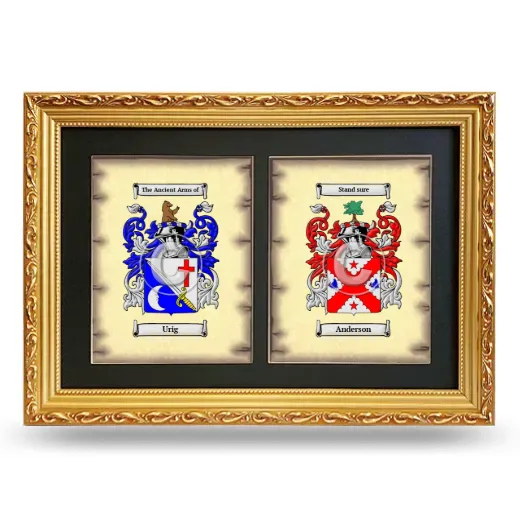 Double Coat of Arms Framed - Gold