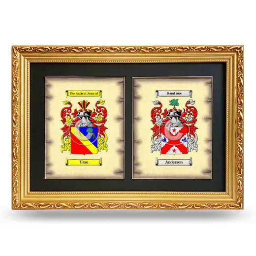 Double Coat of Arms Framed - Gold