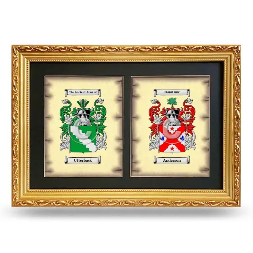 Double Coat of Arms Framed - Gold