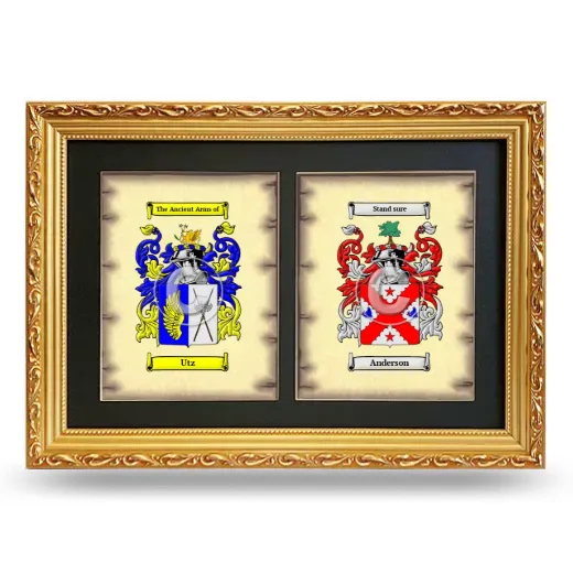 Double Coat of Arms Framed - Gold
