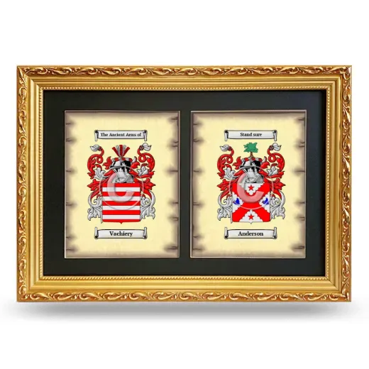 Double Coat of Arms Framed - Gold