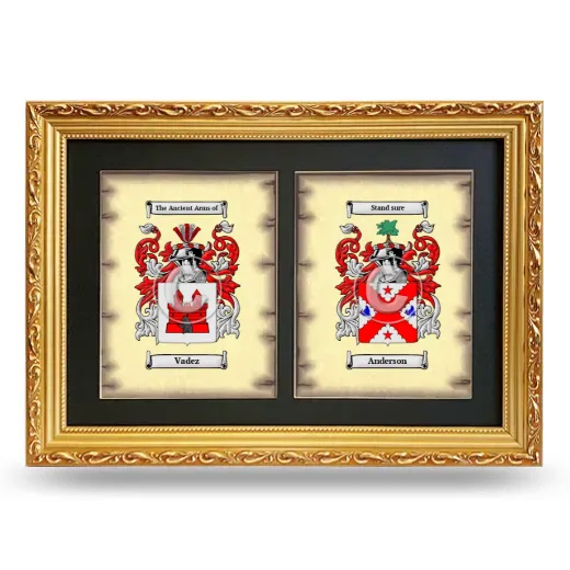 Double Coat of Arms Framed - Gold