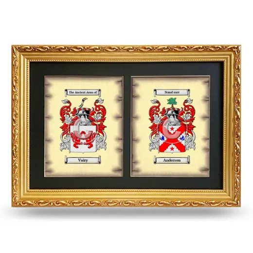 Double Coat of Arms Framed - Gold