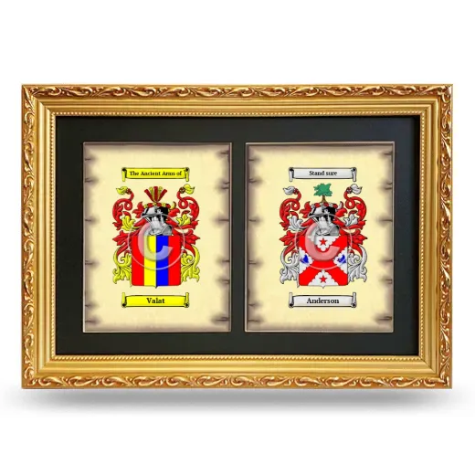 Double Coat of Arms Framed - Gold