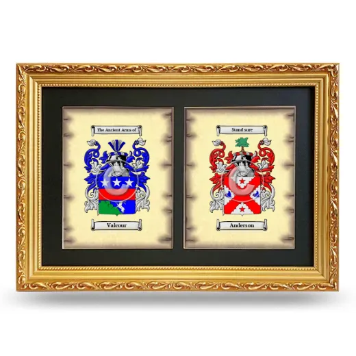 Double Coat of Arms Framed - Gold