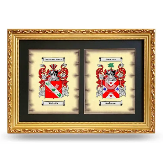 Double Coat of Arms Framed - Gold