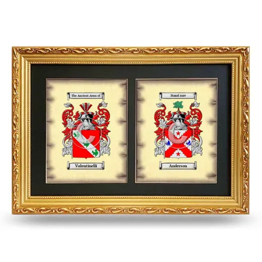 Double Coat of Arms Framed - Gold