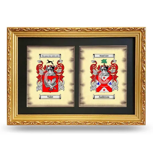 Double Coat of Arms Framed - Gold