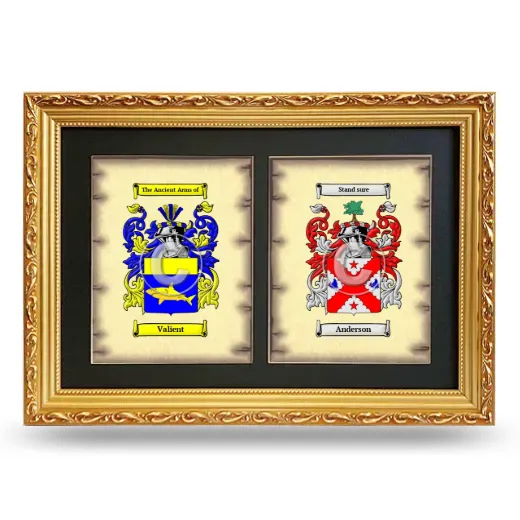 Double Coat of Arms Framed - Gold