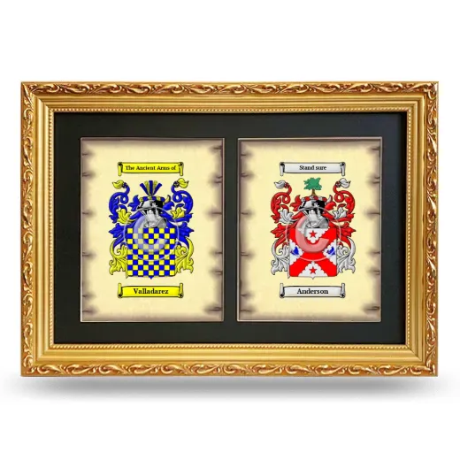 Double Coat of Arms Framed - Gold