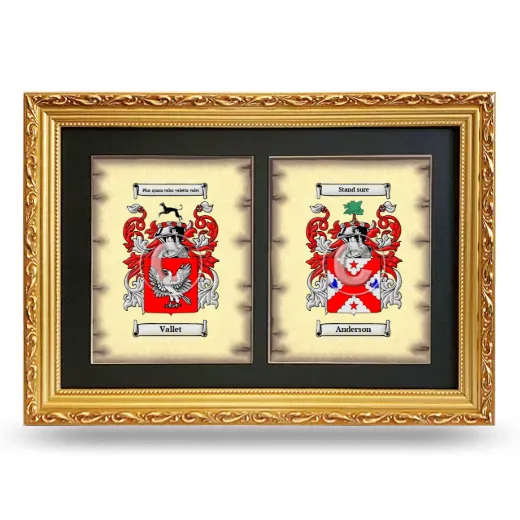 Double Coat of Arms Framed - Gold