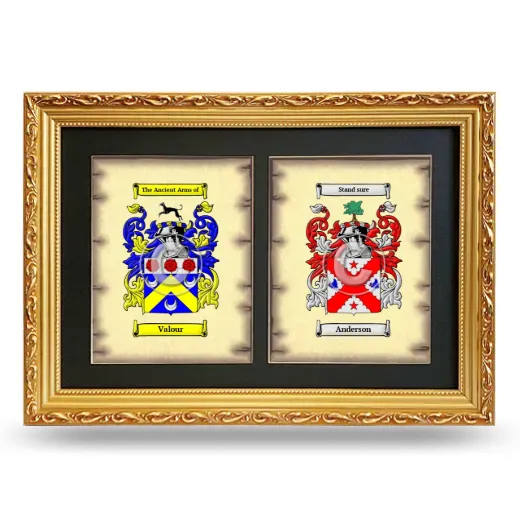 Double Coat of Arms Framed - Gold