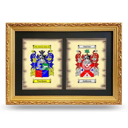 Double Coat of Arms Framed - Gold