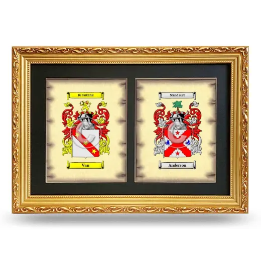 Double Coat of Arms Framed - Gold