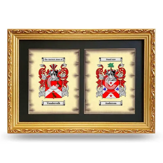 Double Coat of Arms Framed - Gold