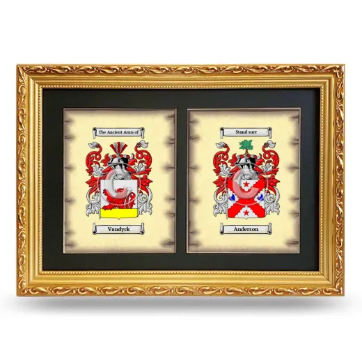 Double Coat of Arms Framed - Gold