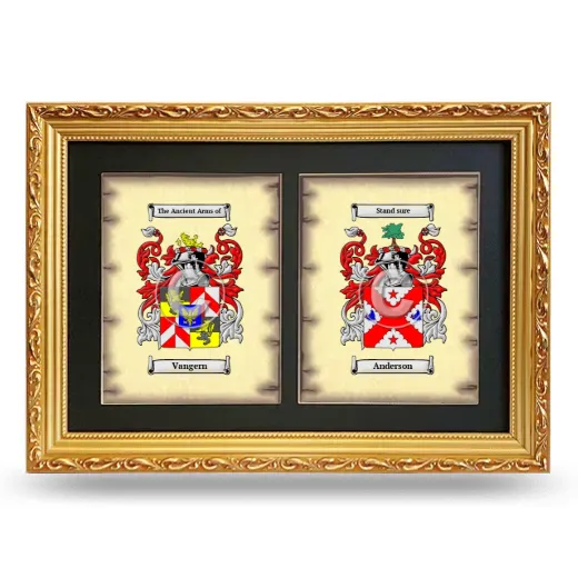 Double Coat of Arms Framed - Gold