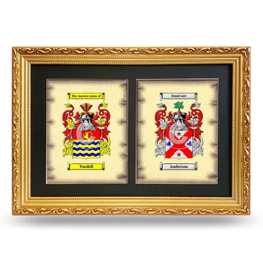 Double Coat of Arms Framed - Gold