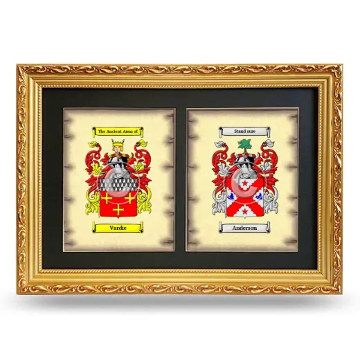 Double Coat of Arms Framed - Gold