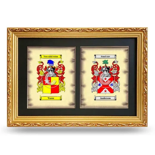 Double Coat of Arms Framed - Gold