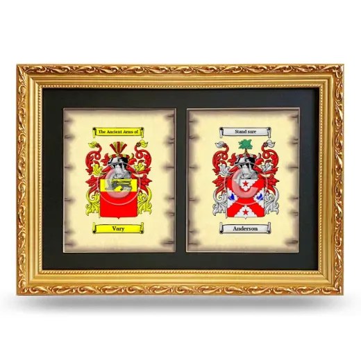 Double Coat of Arms Framed - Gold