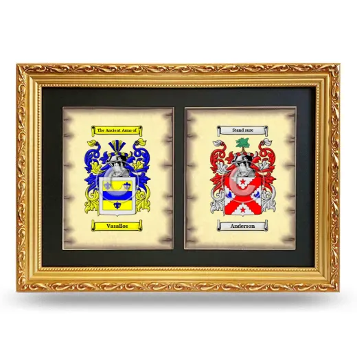 Double Coat of Arms Framed - Gold