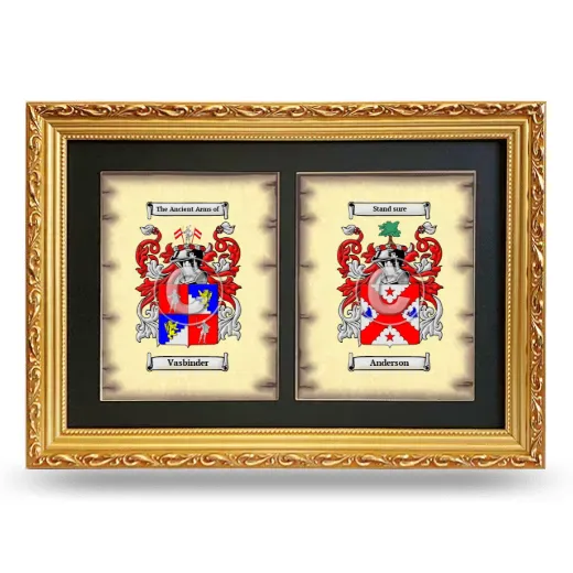 Double Coat of Arms Framed - Gold