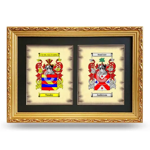 Double Coat of Arms Framed - Gold